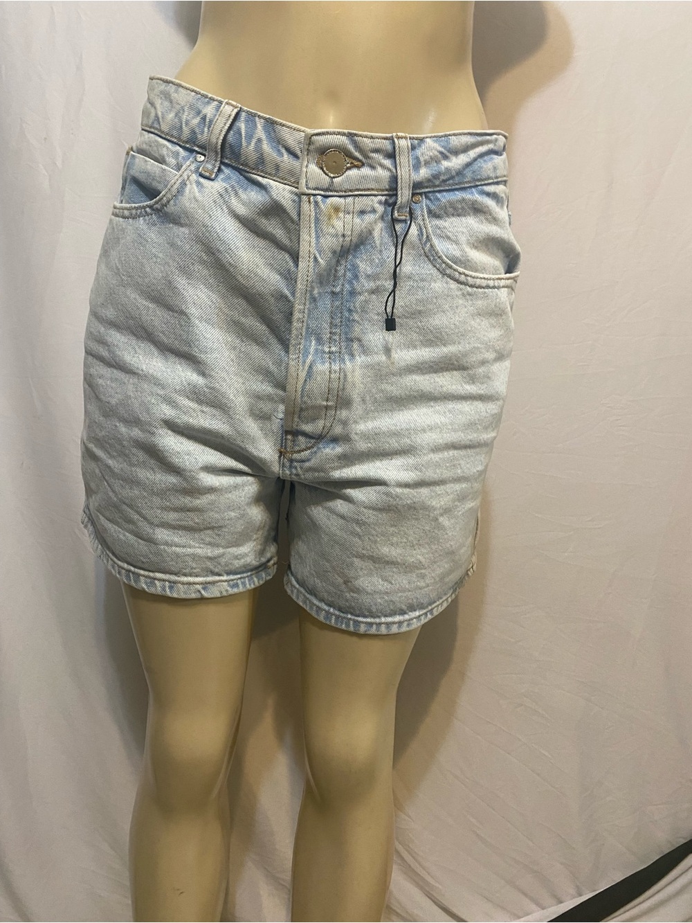 Zara Light Blue Washed Denim Shorts